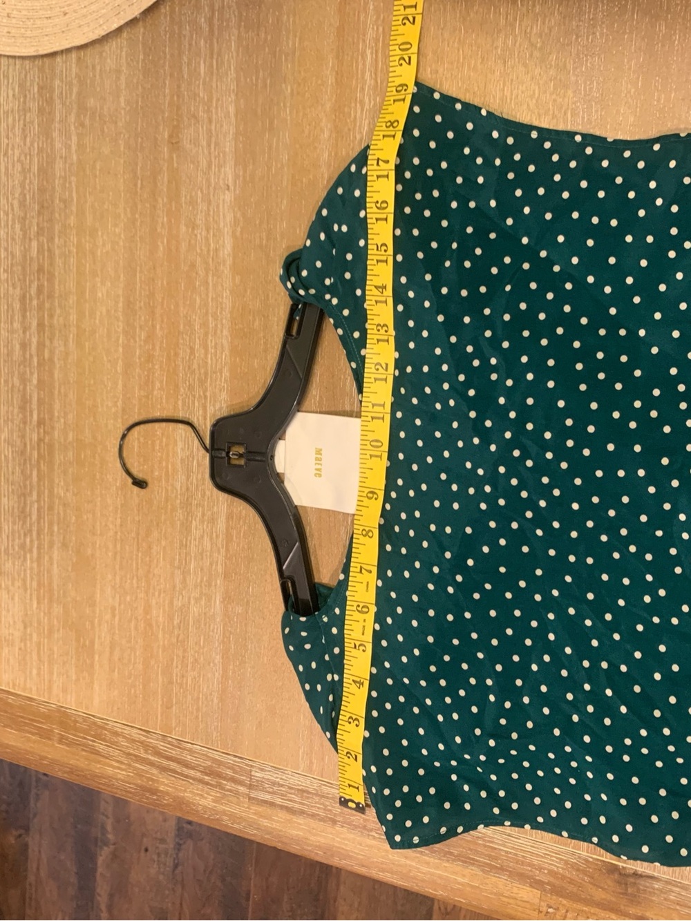 Anthropologie/ Maeve Teal 100% Silk Polka Dot Ruched Cowl Neck Blouse - Picture 5 of 10